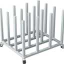 16-Roll Large Vinyl Roll Storage Rack,Heavy-Duty Media Roll Cart,Mobile Paper Roll Holder for Blueprint Storage/Fabric/Butcher Paper Organization