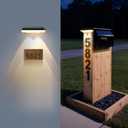 Solar Lights Outdoor Waterproof 3000K/4000K/6000K 3 Modes Solar Powered Dusk to Dawn Lighting for Mailbox, House Number, Address, Sign(2 Pack)