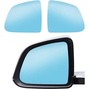 2Pcs Wide Angle Side Mirror Glass for Tesla Model Y 2020-2026 Anti Glare Heat Defogging Blue Lens with Backing Plate