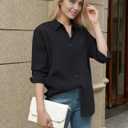 Woolicity Women's Button Down Shirts Long Sleeve Wrinkle Free Solid Work Blouse Dress Shirts