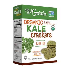 RW Garcia Organic Kale Crackers, Gluten Free, 5.5oz boxes, 6 pack, BB Date: 02/02/26