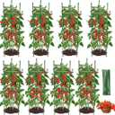 8PCS Tomato Cages for Garden, Tomato Trellis for Raised Garden Bed, 51.2" Tall Cage Plant Support for Pots, Gardening Supplies Trellis for Climbing Plants (8PCSHigh: 51.2 Inch)
