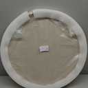 25 x 25 inches high-end Light Luxury Leather Round Oversized Service Tray, Ottoman Tray Coffee Tray, Food Tray, Family Dinner, Out-of-House Picnic, Party Essential Tray (25 inch Beige)