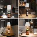2025 New Wine Bottle Lamp,LED Cordless Cork Lights Rechargeable via USB-C for Liquor Bottles,3 Color Small Dimmable Touch Decorative Lamp for Home Bar Decor,Office&Bar,Restaurant(White)