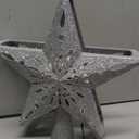 Christmas Tree Topper Lighted with 6 Patterns Projector, Christmas Tree Star Topper Built-in 3D Glitter LED Rotating Lights, Silver Tree Topper Christmas Decoration for Xmas Party Holiday