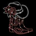 PLIGREAT Bling Rhinestone Cowboy Hat Iron on Hotfix Heat Transfers Decal Diamond Sticker Patches Clothing Repair Appliques for DIY Jacket T-Shirts Pants Bag Clothes Embellishment Tailors Shop Supplies (Red & Silver)