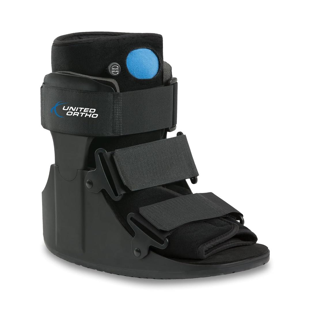 United Ortho Short Air Cam Walker Fracture Boot, Extra Large, Black