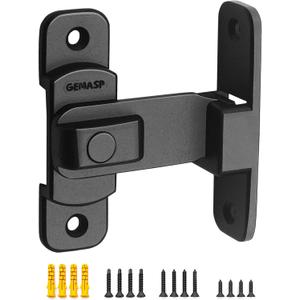 Door Lock Latch, 90 Degree Flip Barn Door Lock, Secure Portable Hook Lock Latch for Door, Garden, Bathroom, Garage, Window, Outdoor, Garage, Barn (Black) (Large)