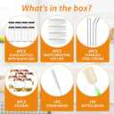 AuroTrends 16 oz Glass Bottles with Lids 8Pack, 480ml Portable Juicing Bottles Reusable Glass with Lids for Juicing, Smoothies, Kombucha (16fl.oz, Set of 8)