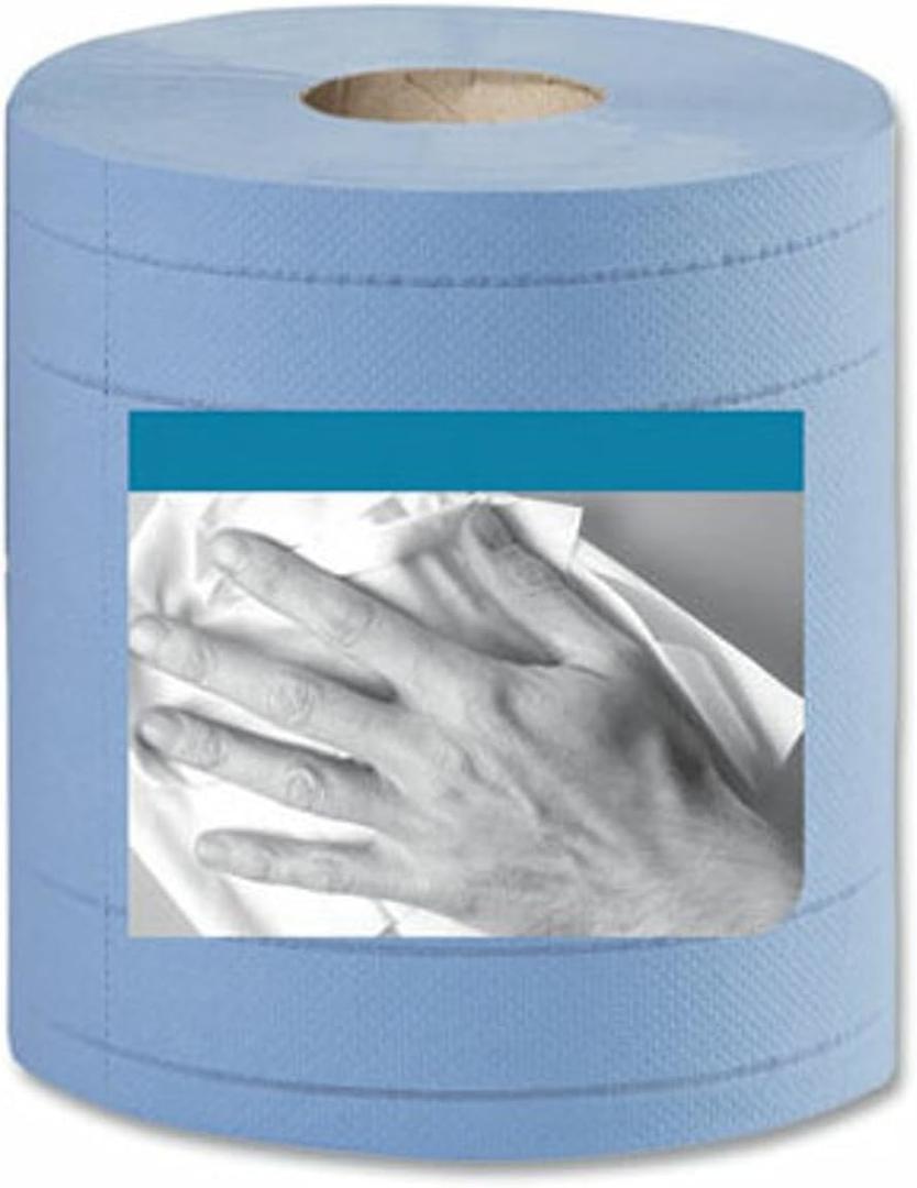 Tork Industrial Paper Wiper, 4-Ply, 11 x 15.75, Blue, 375 Wipes/Roll, 2 Roll/Carton (TRK13244101)