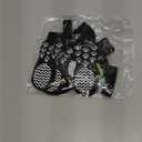 EXPAWLORER 6Pcs Anti Slip Dog Socks to Prevent Licking Paws, Dog Shoes for Winter, Double Sides Dog Boots & Paw Protectors Booties for Hardwood Floors with Grippers Small Medium Large Senior Dogs, S (Black)