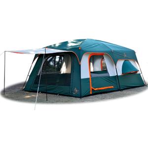 KTT Extra Large Tent 12-14 Person,Family Cabin Tents,2 Bay-Windows,2 Rooms and 3 Doors 3 Windows with Mesh,Waterproof,Straight Wall,Double Layer,Big Tent for Outdoor,Picnic,Camping