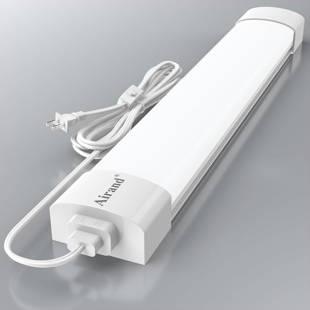 LED Ceiling Light with Plug, 5000k LED Tube Lights with Plug 16W Plug in Ceiling Lights Fixture Linkable Led Closet Lights with NO/Off Switch for Garage Cabinets Kitchen Workbench Office Overhead (1.43FT/1PCS)