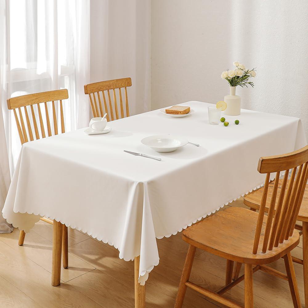 Elegant White Tablecloth for Various Gatherings - Premium Leather Material (54 * 78inch)