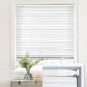 LazBlinds No Drill Cordless Aluminum Mini Blinds, 33'' W x 48'' H, White