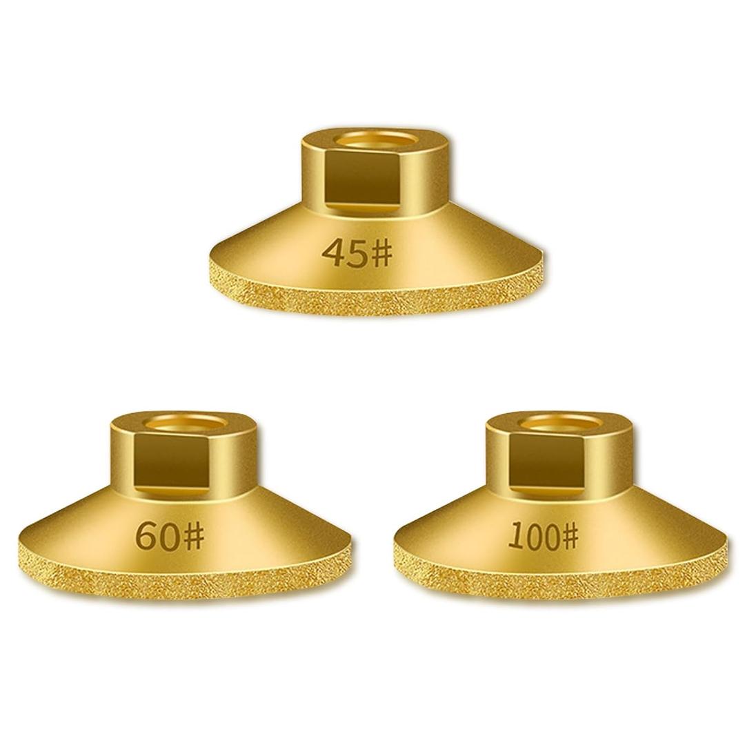 3 Pack 2inch Brazing Discs Brazed Flat Grinding Head, Diamond Grinding Cup Wheel for Angle Grinder Tool