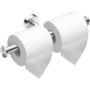 Double Toilet Paper Holder Wall Mount, Double Roll Toilet Paper Holders Brushed Nickel 304 Stainless Steel for Commercial Restroom & Bathroom, Silver