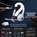 Wireless Headset for Work, HD Sound Bluetooth Headphones with Mic | with ENC Noise Cancelling Microphone and Mute Office/Video Calls/Business/WFH/Home, 50H Playtime for PC/Laptop/Cell Phone