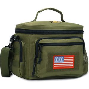 Atripack Lunch Box for Men, Tactical Lunch Bag MOLLE Webbing Leakproof Insulated Large Lunch Cooler Women Adult Meal with Adjustable Shoulder Strap Durable Lunch Pail (Green)