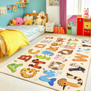 Bolacrom Kids Rugs for Playroom Educational Rug for Learn The ABC Alphabet, Soft Machine Washable Non-Slip Cute Carpet for Classroom Toddler Nursery Kids Room Decor Mat