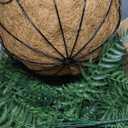 Artificial Hanging Plants Outdoor, UV Resistant Fake Fern Faux Greenery for Outside Planter Patio Home Garden Decor (5 Branches&1 Basket)