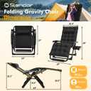 Slendor Oversized Zero Gravity Chairs XL, 29in Padded Recliner Chair, Black, 29in x 20in x 45in