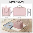 Travel Makeup Bag Women's Large Capacity Cosmetic Portable Organizer Large Opening Waterproof Storage Toiletry Bags Vertical Free-Standing Brush Holder for Easy Access Pink