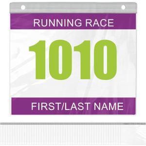 Yarlung 50 Pack Race Bib Display Vinyl Protector Sheets, Clear Running Race Bib Holder Sleeves for Runners Players Athletes, Medals Hanger Display