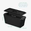 Navaris Long Bread Pan - Cast Iron Bread Loaf Pan with Lid for Homemade Sourdough Baking - 2 in 1 Cast Iron Loaf Pans - Covered Sour Dough Sandwich Baker - Dutch Oven Bakeware Set, Black