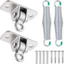 Porch Swing Hanging Kit, Heavy Duty 304 Stainless Steel Swing Hangers Set with Galvanized Iron Springs for Hammock Chairs or Ceiling Mount Porch or Patio Swings, Screws and Bolts Included