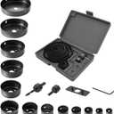 Luckyway 17-Piece Hole Saw Kit, Hole Saw Set, 3/4" to 5" Hole Saw with Hole Saw Mandrel for Wood,Plastic,PVC and Drywall