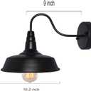 BRIGHTESS #80 Retro Black Wall Sconce Lighting Barn Flat Lights Industrial Vintage Farmhouse Wall Lamp Outside Led Light Fixtures E26 Bathroom Kitchen Bedroom Hardwired