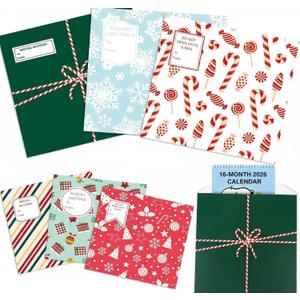 4 x 6 Pcs Advent Calendar Gift Wraps 7.5" x 7.5" Christmas Calendar Protective Sleeves for 7" x 7" Christmas Wall Calendars, Holiday Advent Gift Wraps Bags for Friends Family Teachers