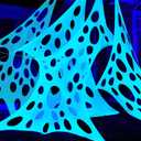 JOYIN 1000sqft Halloween Spider Web Decoration Outdoor, Glow-in-The-Dark Giant Spiderweb, DIY Stretchy Flexible Beef Netting in White (Blue at Night) for Neon Decor Indoor Party Haunted House Prop (White (Blue Under Black Light))