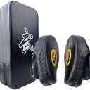 TLBTEK Taekwondo Kick Shield - Muay Thai MMA Karate Kickboxing Training Pads - Curved Leather Strike Shield