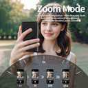 Selfie Monitor Screen for iPhone, Magnetic Screen Mirroring Back Camera Monitor with Desktop Stand 3-Level Brightnes Bluetooth Focus Selfie Monitor Screen for YouTube Vlog Live Stream TikTok (Black)