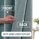 H.VERSAILTEX 100% Blackout Linen Curtains Thermal Insulated Curtain for Living Room Textured Burlap Drapes for Bedroom Grommet Linen Noise Blocking Curtain 52 x 108 Inch, 2 Panels, Heather Stone Blue