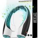 AI Neck Fan, 4 Speeds Adjustable Portable Personal Fan Rechargeable, 4000 mAh Battery Faster Cooling Wearable Fan, Ultra Quiet for Home, Office, Travel, Outdoor - Black