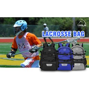 HMLIN OUTOOORS Lacrosse Bag with Two Sticks Holder,field hockey bag Separate Shoe Space with External Buckle Straps to Fix Helmet and Other Lacrosse or Field Hockey Equipment