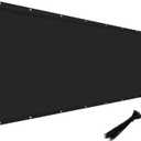 Windscreen4less Privacy Fence Screen Heavy Duty Windscreen Fencing Mesh Fabric Shade Net Cover with Brass Grommtes for Outdoor Wall Garden Yard Pool Deck, 5'x12' Black