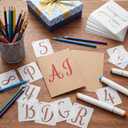 Affrolling 144 Pcs Letter and Number Stencils 4 Sizes Alphabet Number Templates Reusable Plastic Stencils for Painting on Wood, Walls, Signs (1,2,3,4 Inch,Elegant)