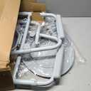 Drive Medical 11148-1 Folding Steel Bedside Commode Chair, Portable Toilet, Supports Individuals Weighing Up To 350 Lbs, with 7.5 Qt. Bucket and 13.5 Inch Seat, Grey