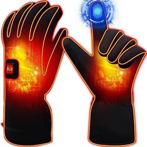 Autocastle 7.4V Heated Gloves Rechargeable Electric Battery Heated Gloves for Men Women,Touchscreen Thermal Heat Gloves,Battery Heated Ski Cycling Hunting Winter Hot Thermal Gloves Hand Warmer L