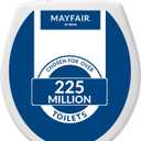 Mayfair Caswell Modern Slow Close Toilet Seat, Durable Plastic Seat, Made in USA, Round, White