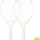 Children's Tennis Racket for 2 Players, Suitable for Beginners, pre Worn 27 inch Lightweight Children's Racket, Suitable for Boys and Girls, Equipped with Tennis