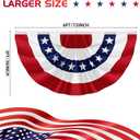 3Pack 3x6 FT American Pleated Fan Flag, USA Patriotic Half Fan Bunting Flag, 4th of July Flags Decorations for Outside, Red White and Blue Patriotic Decorations Outdoor