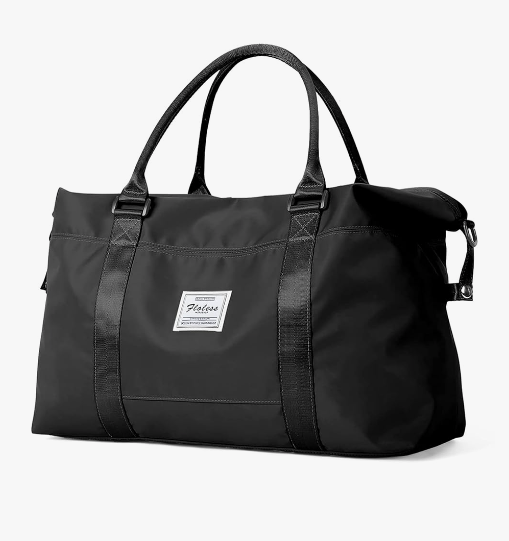 Small Black Gym Bag for Women, Stylish Duffle Travel Bag for Plane, Lightweight Duffle Bag for Women & Men, Sport Gym Tote Bag with Wet Pocket for Yoga, Pilates, Swimming