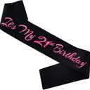 It's My 21st Birthday Sash, Black Pink Birthday Sash for 21st Bday Party Supplies, Gifts for Girls Bday Party Favors