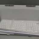 Wireless Keyboard and Mouse Combo - Full Size Slim Thin Wireless Keyboard Mouse with Numeric Keypad 2.4G Stable Connection Adjustable DPI (White & Silver)