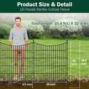 15 Panels Decorative Garden Fence with Gate, 32 in(H) X 35.4 ft(L) No Dig Dog Fence Animal Barrier Outdoor for Yard, Rustproof Metal Garden Edging and Borders, Temporary Fencing Stakes